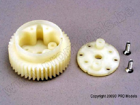 Differential gear (45-tooth)/ side cover plate & screws