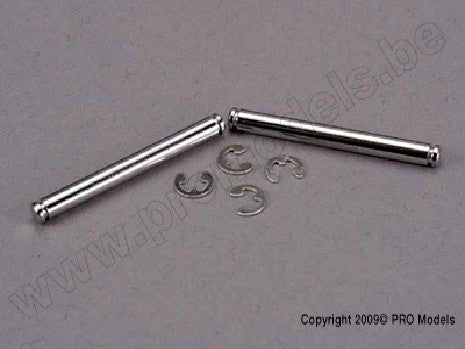 Suspension pins, 31.5mm, chrome (2) w/ E-clips (4)