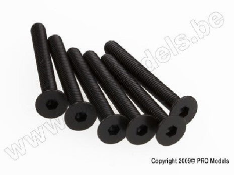 Screws, 3x25mm countersunk machine (hex drive) (6)