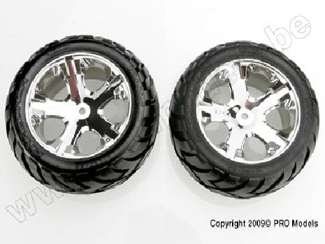 Tires & wheels, assembled, glued (All Star chrome wheels, Anacon