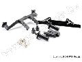 Body mount, front & rear (black)/ body posts, 38mm (2), 25mm (2)