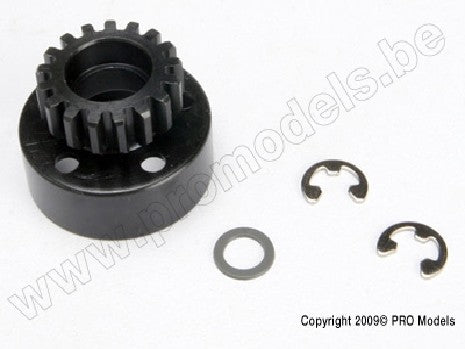 Clutch bell (17-tooth)/5x8x0.5mm fiber washer (2)/ 5mm e-clip (r