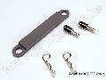 Battery hold-down plate (black)/ metal posts (2)/body clips (2)