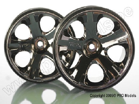 Wheels, All-Star 2.8" (black chrome) (nitro rear/ electric front