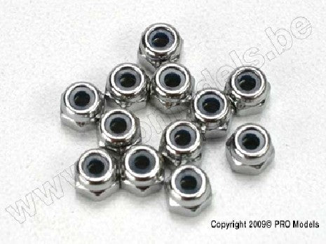 Nuts, 2.5mm nylon locking (12)