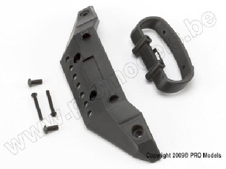 Bumper, front/ bumper mount, front/ 4x10mm BCS (2)/ 3x25mm BCS (