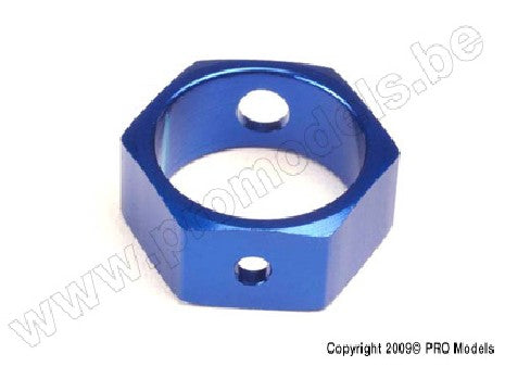 Brake adapter, hex aluminum (blue) (use with HD shafts)