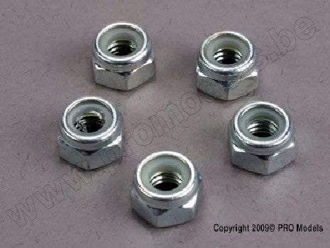 Nuts, 6mm nylon locking (wheel nuts 1/6 and 1/5 scale) (5)