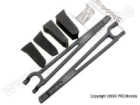 Hold downs, battery, left & right (2)/ foam spacers (4) (allows