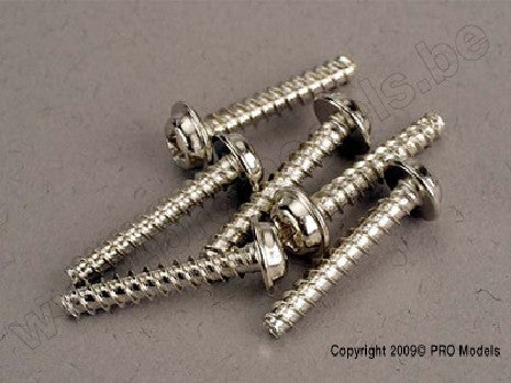 Screws, 3x18mm washerhead self-tapping (6)
