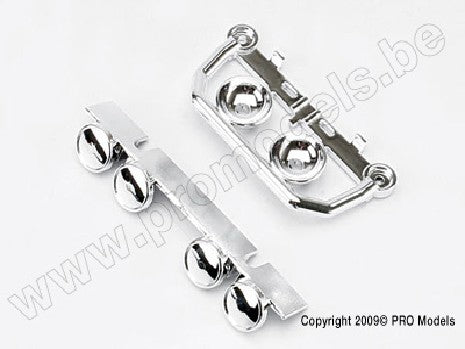 Lightbar, front bumper (chrome) (1), roof lightbar (chrome) (1)