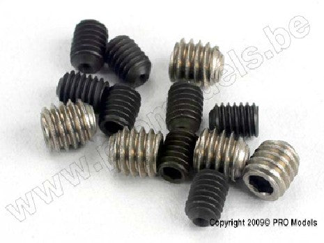 Set (grub) screws, 3x4mm (8)/ 4x4mm (stainless) (4)