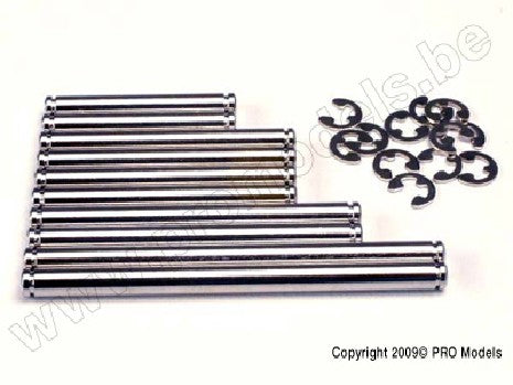 Suspension pin set, hard chrome (w/ E-clips)