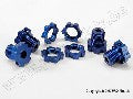 Wheel hubs, splined, 17mm (blue-anodized) (4)/ wheel nuts, splin
