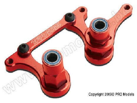 Steering bellcranks, drag link (red-anodized T6 aluminum)/ 5x8mm