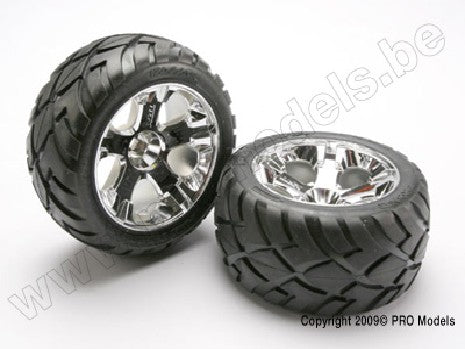 Tires & wheels, assembled, glued (All-Star chrome wheels, Anacon