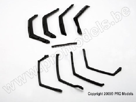 Fender flairs, front & rear (4)/ fender flair retainers, front &