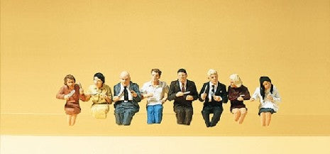 Figurines de Passagers Assis pour Wagon Restaurant HO - PREISER 10391