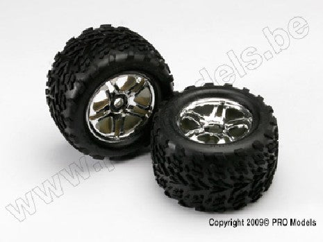 Tires & wheels, assembled, glued (SS (Split Spoke) chrome wheels