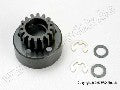 Clutch bell (16-tooth)/5x8x0.5mm fiber washer (2)/ 5mm e-clip (r