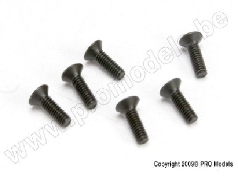 Screws, 2.5x8 countersunk machine (hex drive) (6)