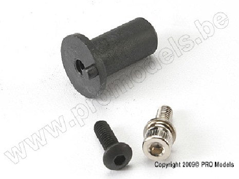 Motor mount hinge post/ 4x12mm BCS (1)/ 4x10mm CS with split and