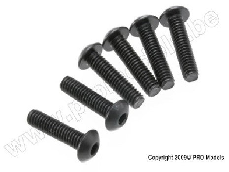 Screws, 4x16mm button-head machine (hex drive) (6)