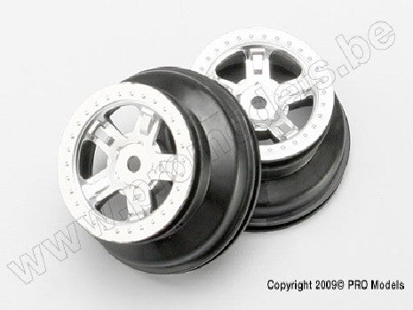 Wheels, SCT satin chrome, beadlock style, dual profile (1.8" out