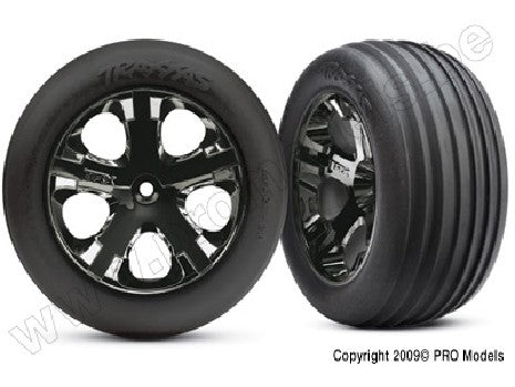 Tires & wheels, assembled, glued (2.8")(All-Star  black chrome w