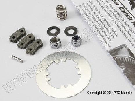 Rebuild kit, slipper clutch (steel disc/ friction pads (3)/ spri