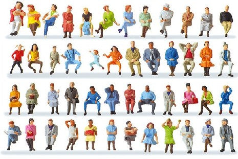 Figurines de Voyageurs Assis - 48 Pièces pour Modélisme