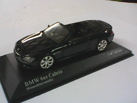 BMW 6 SERIE CABRIO 2006 BLEU METAL 1/43