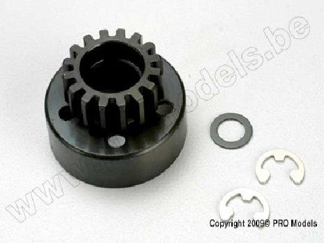 Clutch bell (15-tooth)/5x8x0.5mm fiber washer (2)/ 5mm e-clip (r