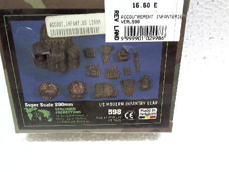 Accoutrement d'Infanterie US Moderne 200mm - Détails et Précision pour vos Maquettes