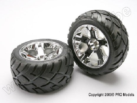 Tires & wheels, assembled, glued (All-Star chrome wheels, Anacon
