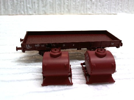 WAGON PLAT OCEM 29 + CONTENEUR HUILE USEE HO