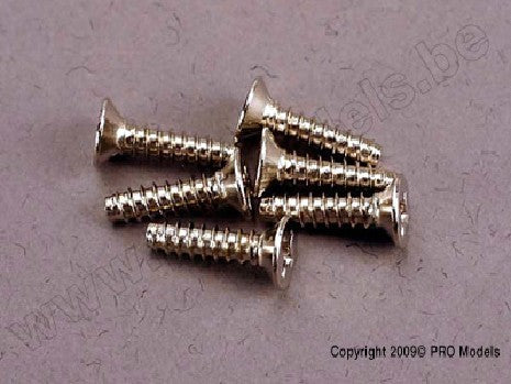 Screws, 3x12mm countersunk self-tapping (6)