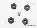 Wheel hubs, hex (4)/ axle pins (1.5x8mm) (4)