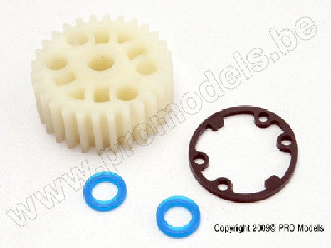 Gear, center differential (Revo)/ X-ring seals (2)/ gasket (1) (