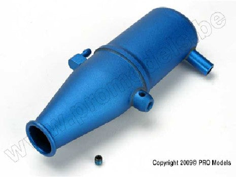 Tuned pipe, aluminum, blue-anodized (dual chamber with pressure