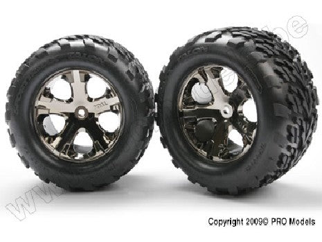 Tires & wheels, assembled, glued (2.8") (All-Star black chrome w