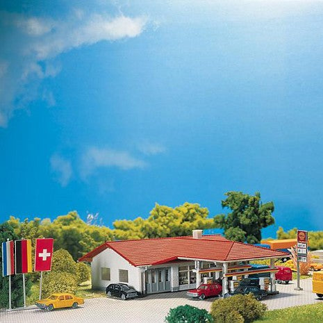 Station Service N - Décor pour Trains Miniatures N