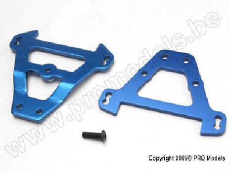 Bulkhead tie bars, front & rear (blue-anodized aluminum)