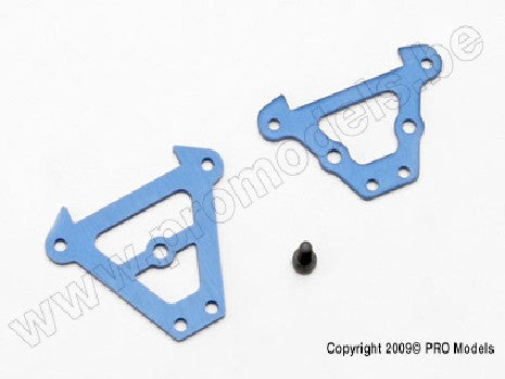 Bulkhead tie bars, front & rear (blue-anodized aluminum)/ 2.5x6