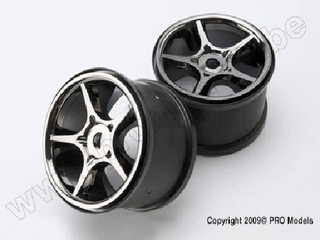 Wheels, Gemini 3.8" (black chrome) (2) (use with 17mm splined wh
