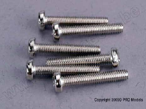 Screws, 3x18mm roundhead machine (6)