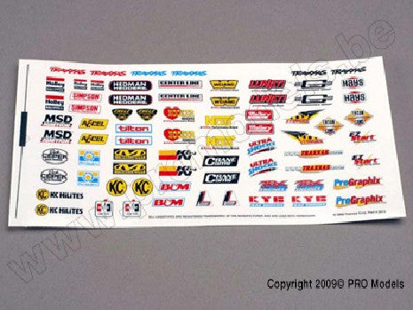 Decal sheet, racing sponsors