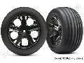 Tires & wheels, assembled, glued (2.8")(All-Star chrome wheels,