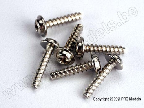 Screws, 3x14mm washerhead self-tapping (6)