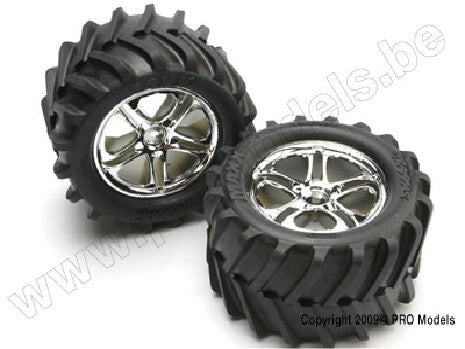 Tires & wheels, assembled, glued (SS (Split Spoke) chrome wheels